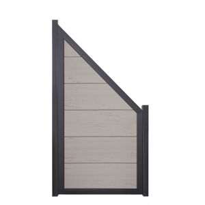 Fertigzaun 'Viento' BPC/Aluminium schräg Sandfarben/anthrazit 90 x 180/90 cm