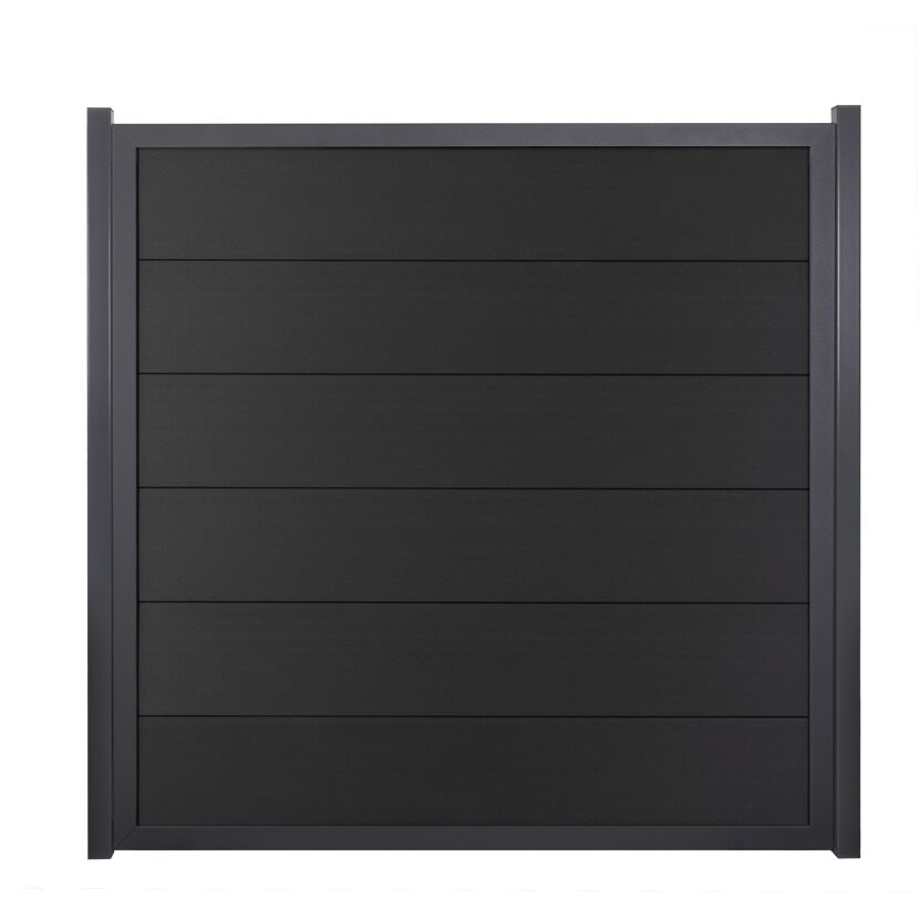 Fertigzaun 'Viento' BPC/Aluminium Sondermaß anthrazitgrau/anthrazit max. 180 x 180 cm