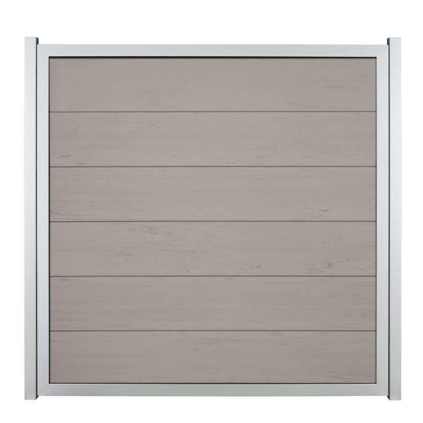 Fertigzaun 'Viento' BPC/Aluminium Sondermaß Sandfarben max. 180 x 180 cm