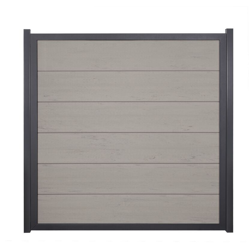 Fertigzaun 'Viento' BPC/Aluminium Sondermaß Sandfarben/anthrazit max. 180 x 180 cm