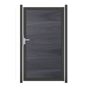 Einzeltor 'Viento' BPC/Aluminium Universal DIN steingrau/anthrazit 100 x 180 cm