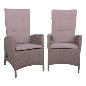 Gartenstuhlset 'Braga' Aluminium braun/grau 2 Stück