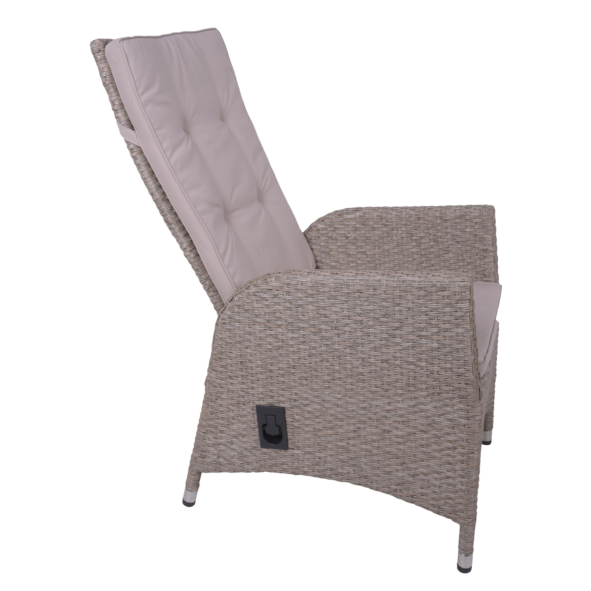 Gartenstuhlset 'Braga' Aluminium braun/grau 2 Stück