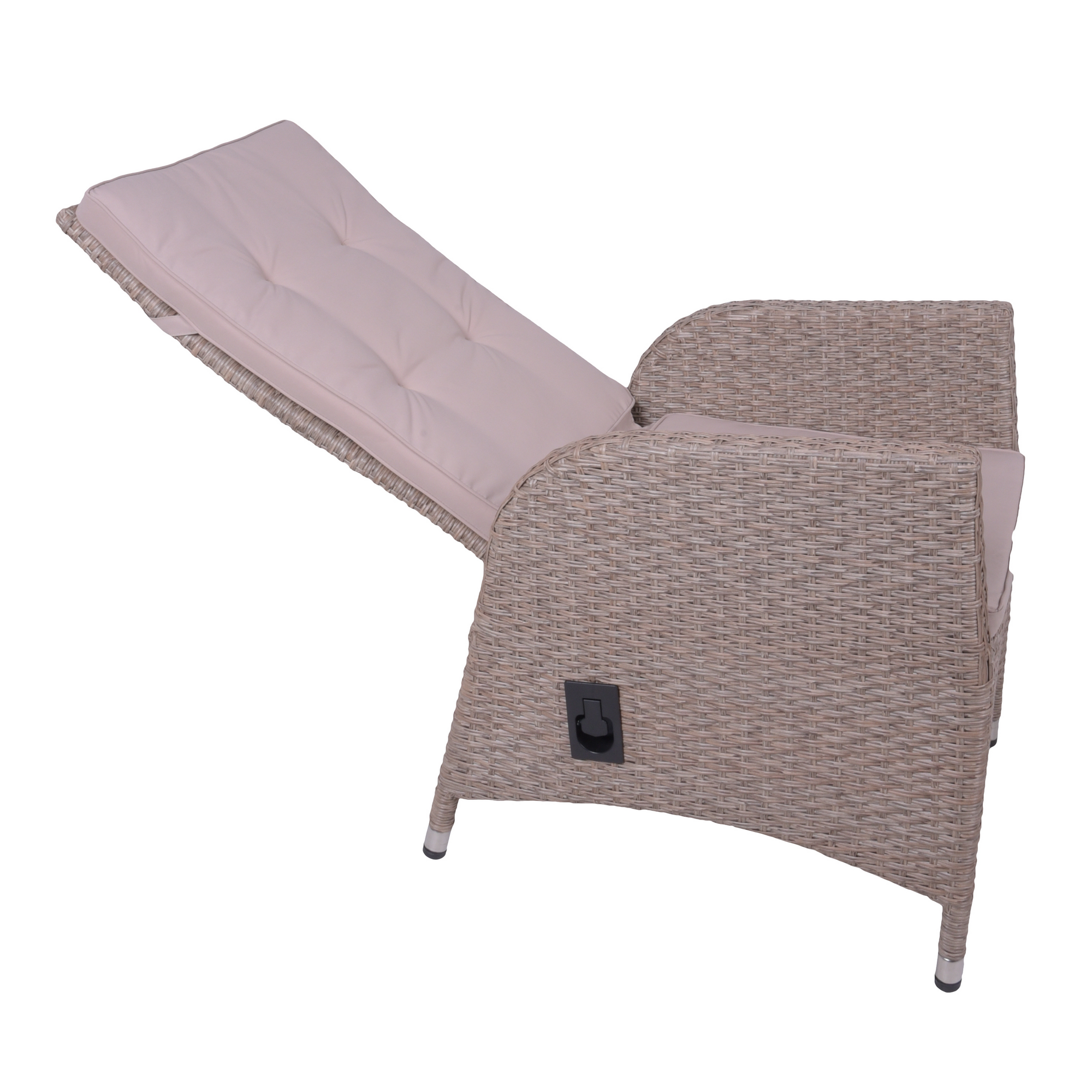 Gartenstuhlset 'Braga' Aluminium braun/grau 2 Stück