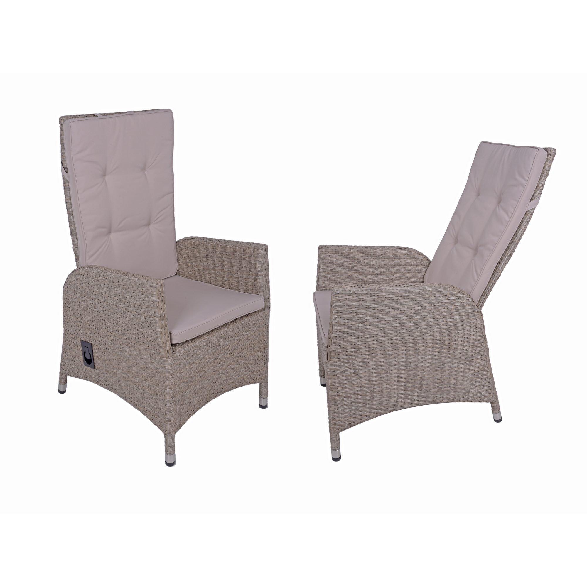 Gartenstuhlset 'Braga' Aluminium braun/grau 2 Stück