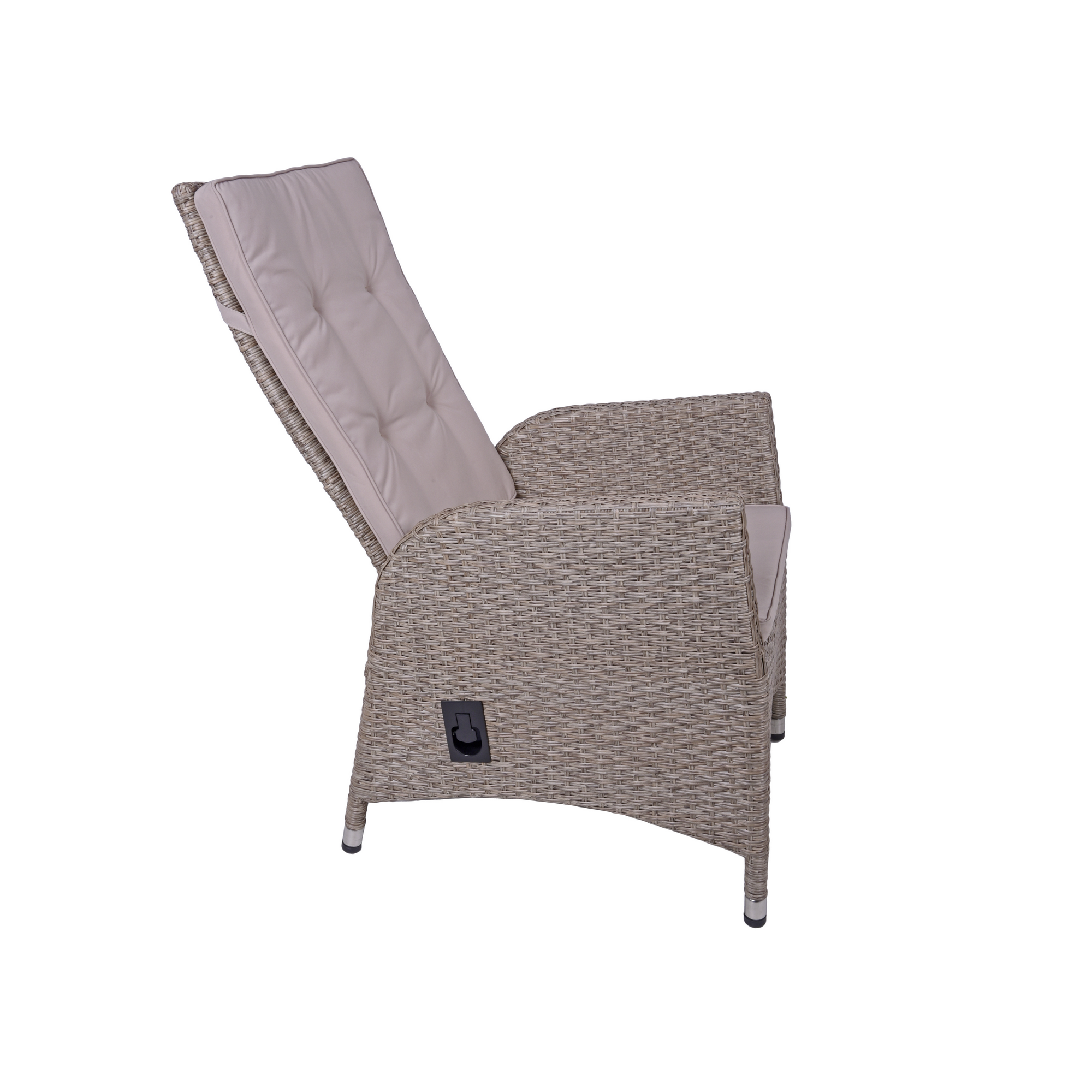 Gartenstuhlset 'Braga' Aluminium braun/grau 2 Stück