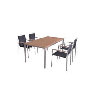 Gartenmöbel-Set 'Denver' silbern 5-teilig