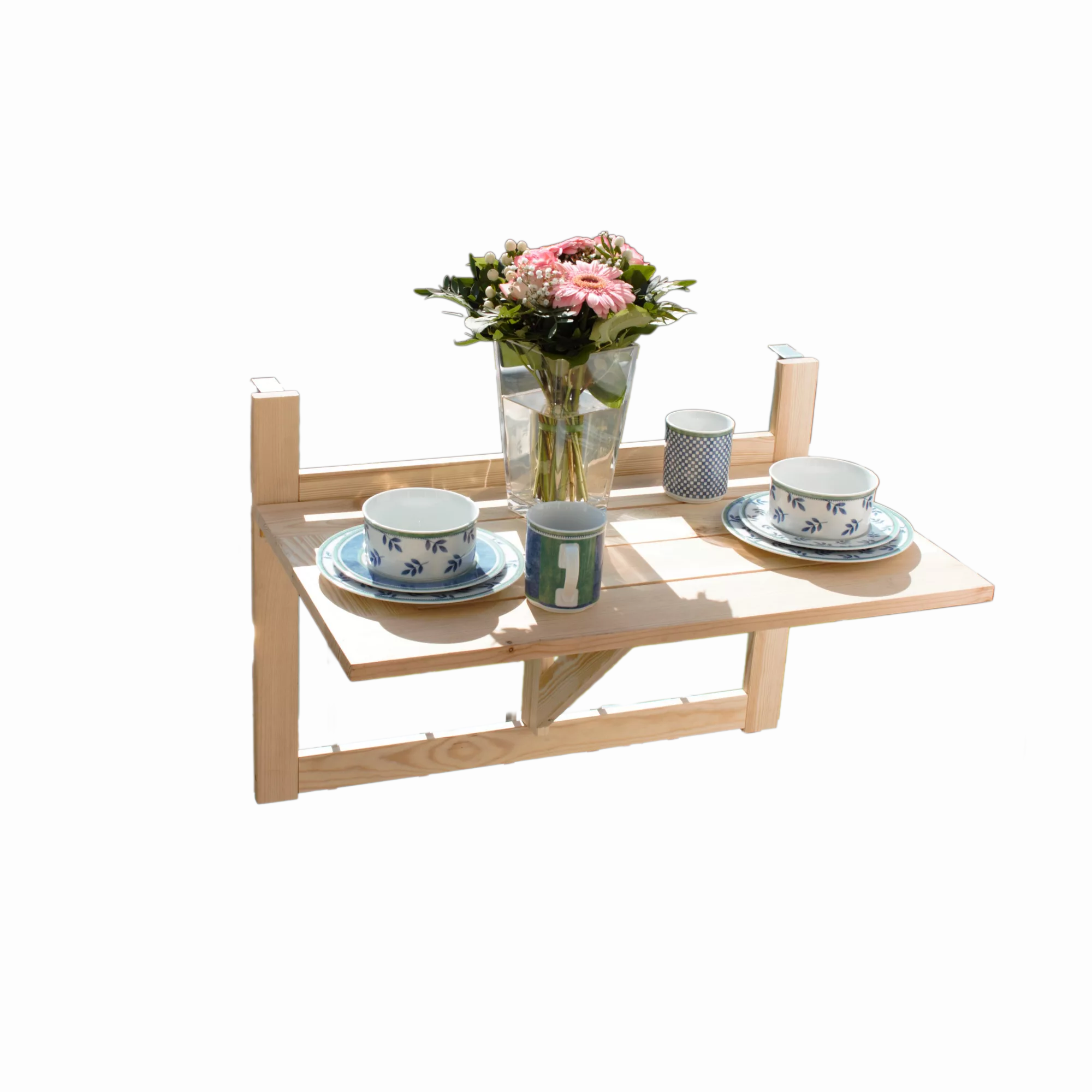 Balkon-Hängetisch 'Anna' klappbar Kiefernholz 70 x 50 x 52 cm