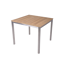 Tisch mit Holzplatte und Metallbeinen