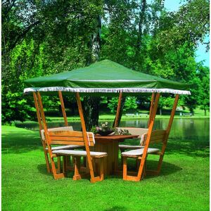 Pavillon 'Rosenheim' Holz grün 304 x 213 x 304 cm