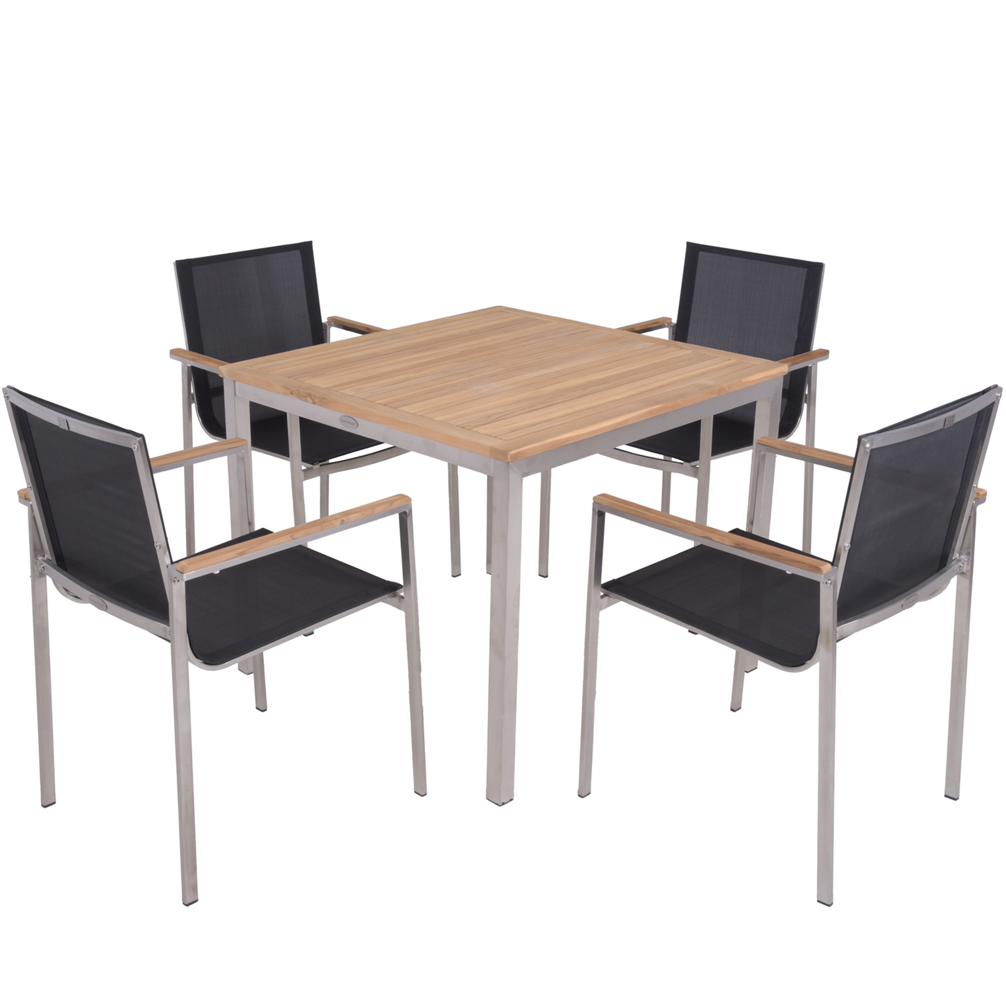 Gartenmöbelset 'Denver' für 4 Personen Edelstahl
