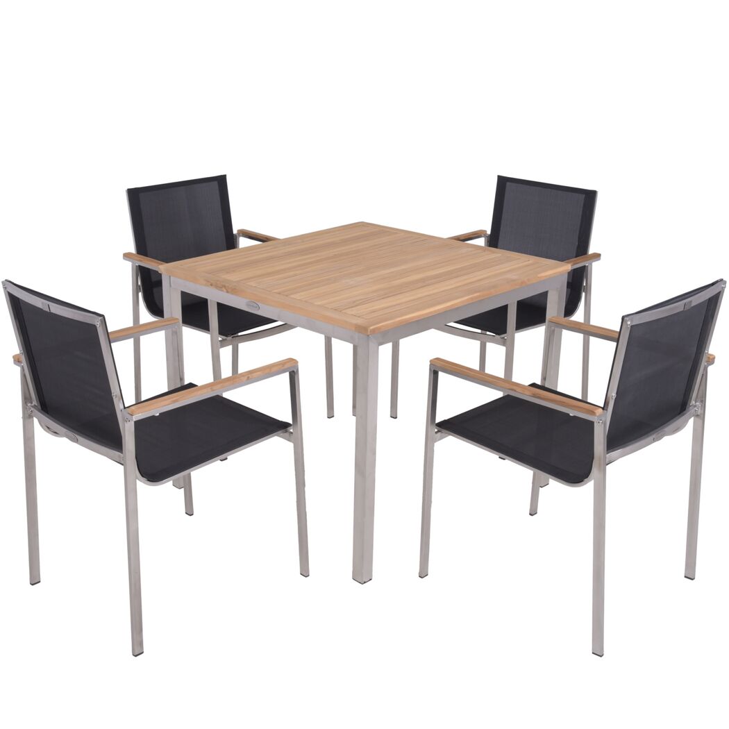 Gartenmöbelset 'Denver' für 4 Personen Edelstahl