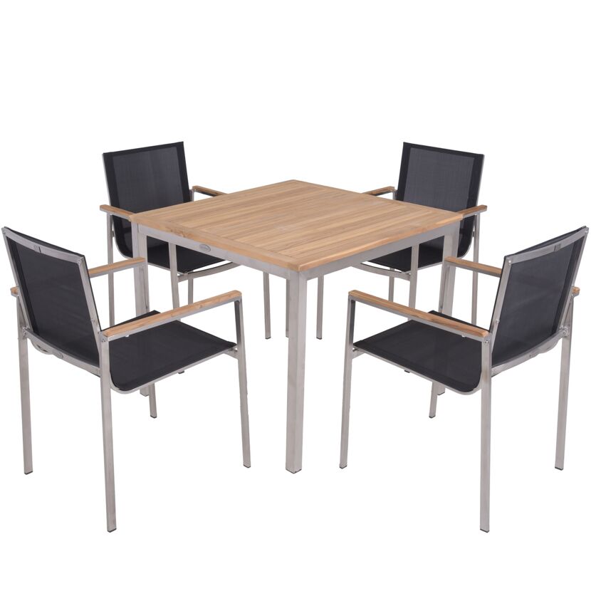 Gartenmöbelset 'Denver' für 4 Personen Edelstahl