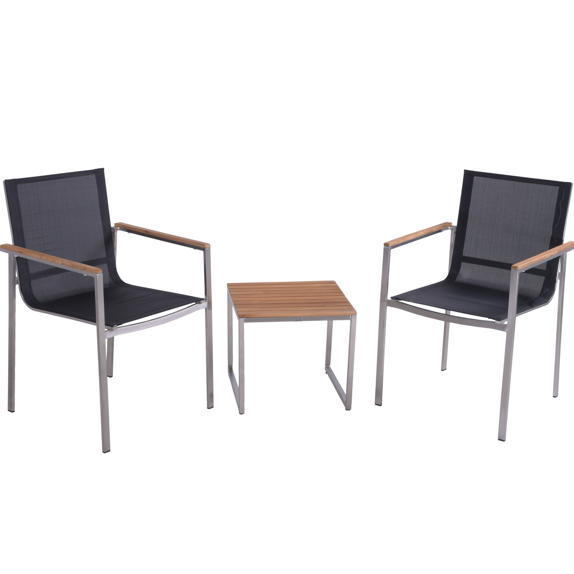 Gartenmöbelset 'Denver' für 2 Personen Edelstahl