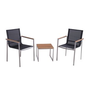 Gartenmöbel-Set 'Denver' silbern 3-teilig