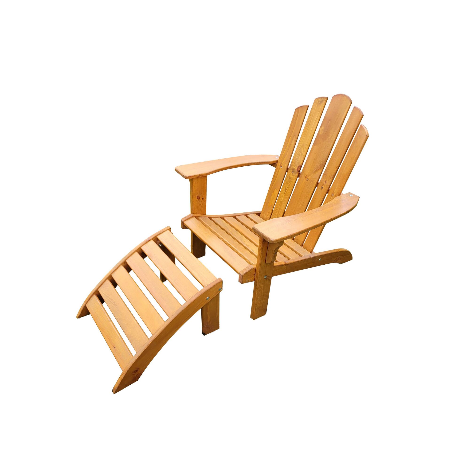 Holzliegestuhl mit Fußablage