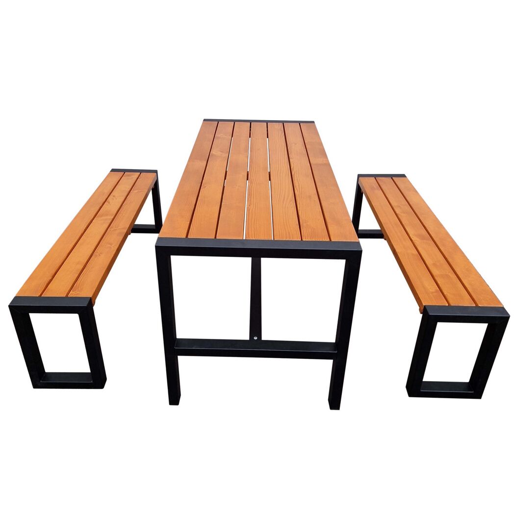 Gartenmöbelset 'Sylt' für 4 Personen Metall/Kiefernholz