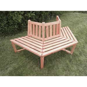 Baumbank 180° mit Sitzauflagen Holz braun 202 x 89 x 90 cm