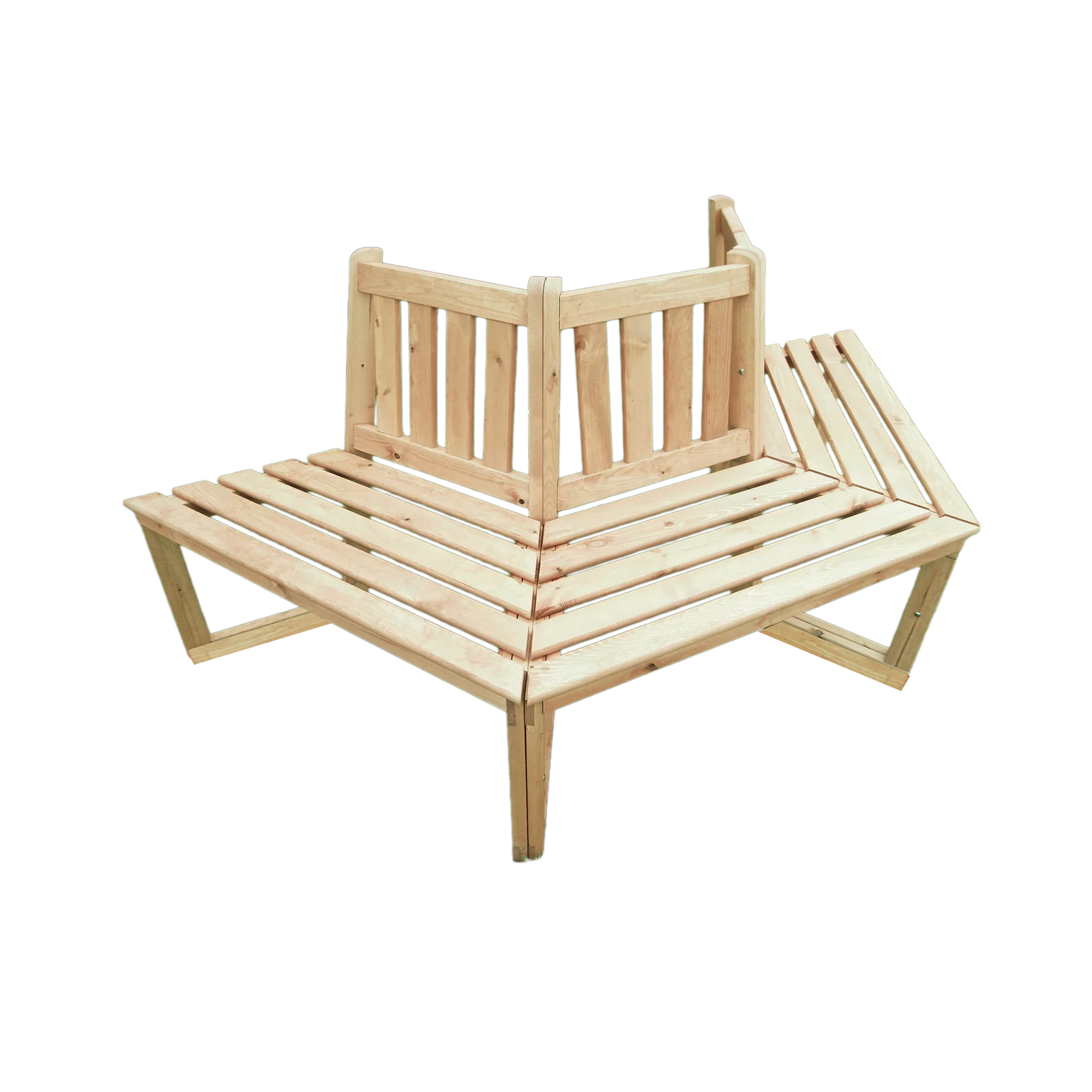 Baumbank Holz braun 202 x 89 x 90 cm