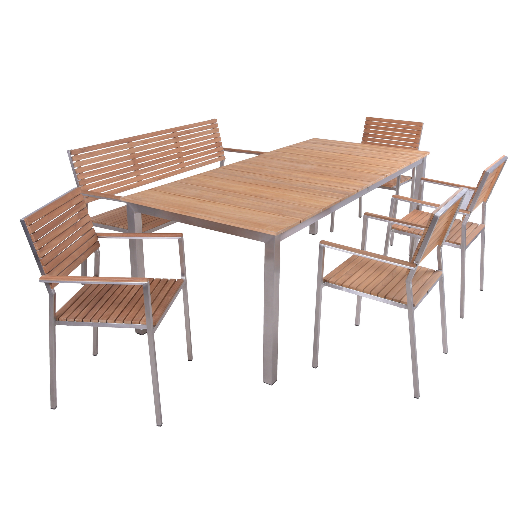 Gartenmöbelset 'Dallas/Denver' für 7 Personen Edelstahl