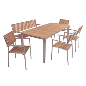 Gartenmöbel-Set 'Dallas/Denver' silbern 6-teilig