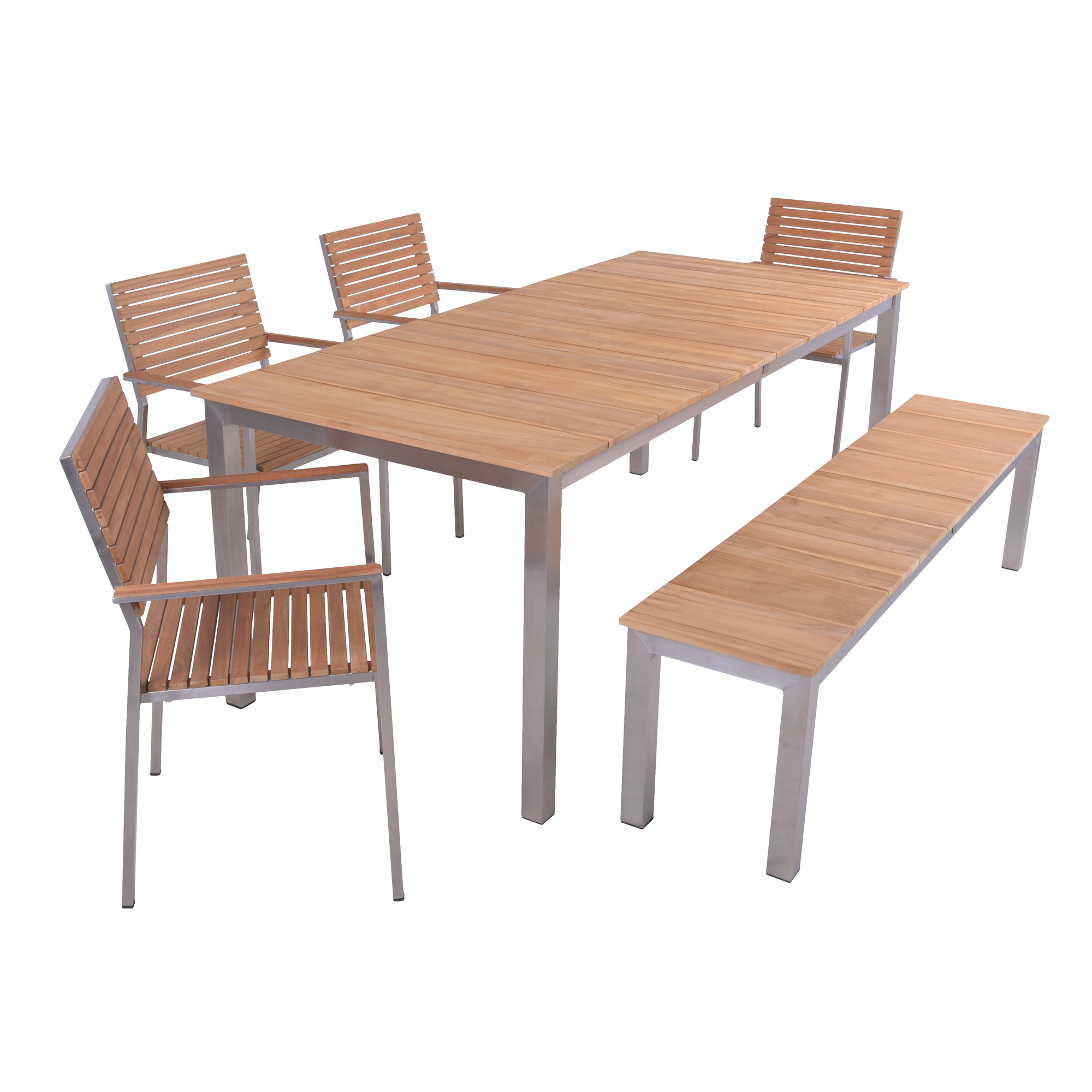 Gartenmöbelset 'Dallas/Denver' für 6 Personen Edelstahl