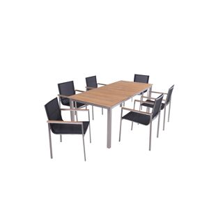 Gartenmöbel-Set 'Dallas/Denver' silbern 7-teilig