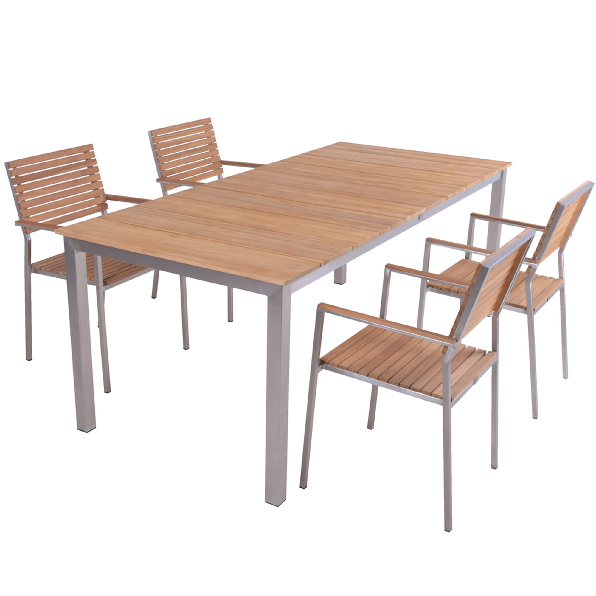 Gartenmöbelset 'Dallas/Denver' für 4 Personen Edelstahl