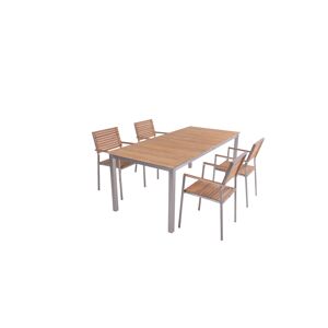 Gartenmöbel-Set 'Dallas/Denver' silbern 5-teilig