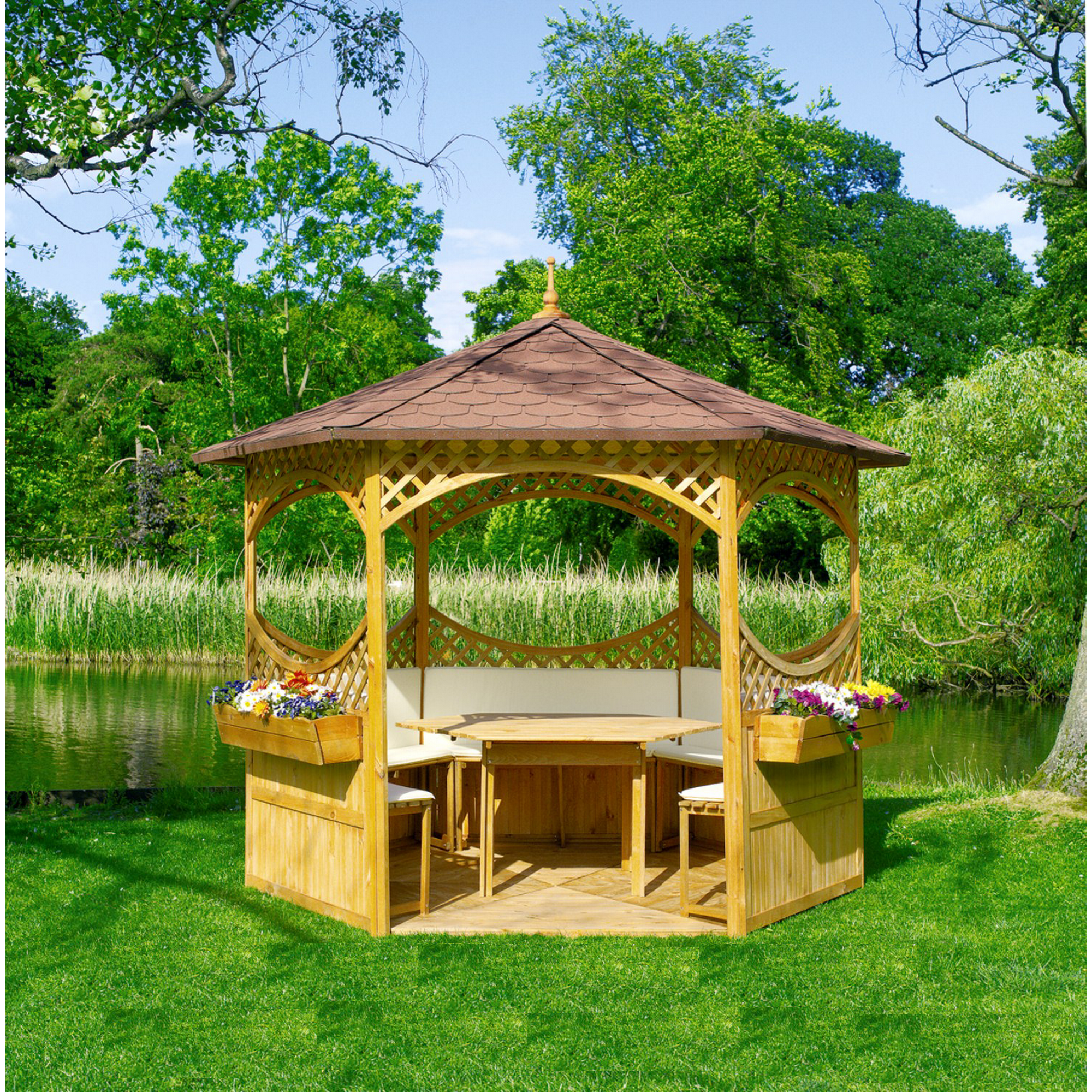Pavillon 'Palma' Holz 326 x 280 x 326 cm
