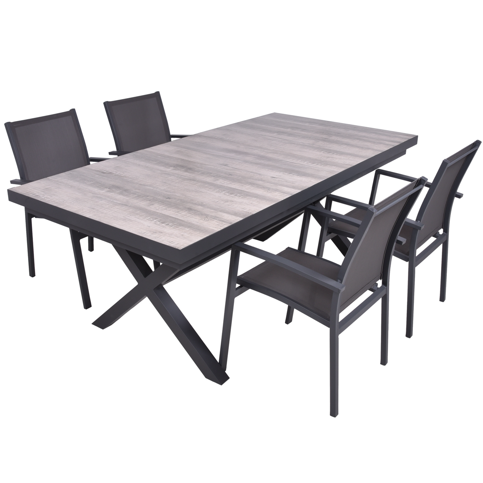 Gartenmöbelset 'Rana/Elena' für 4 Personen Aluminium