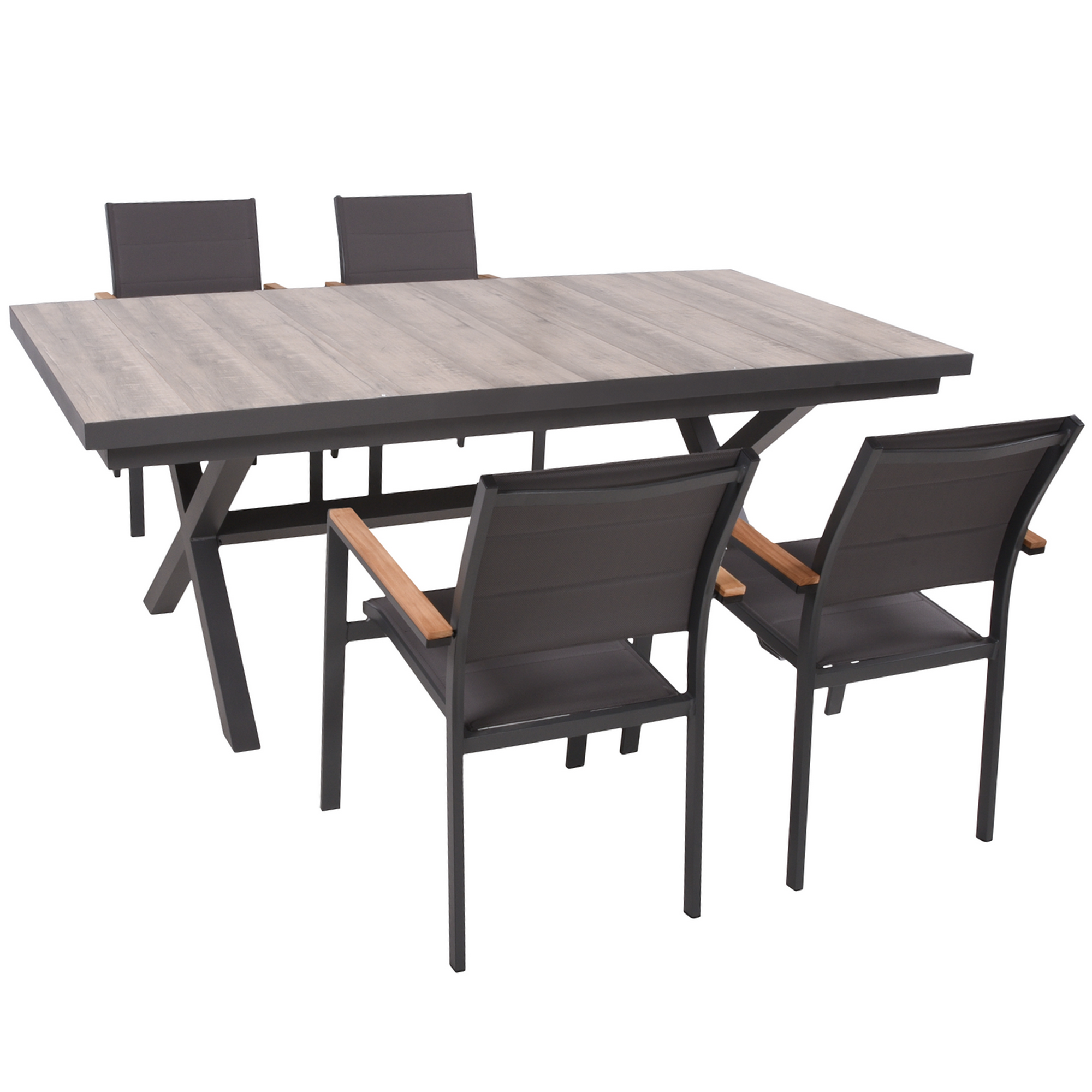 Gartenmöbelset 'Rana/Davina' für 4 Personen Aluminium