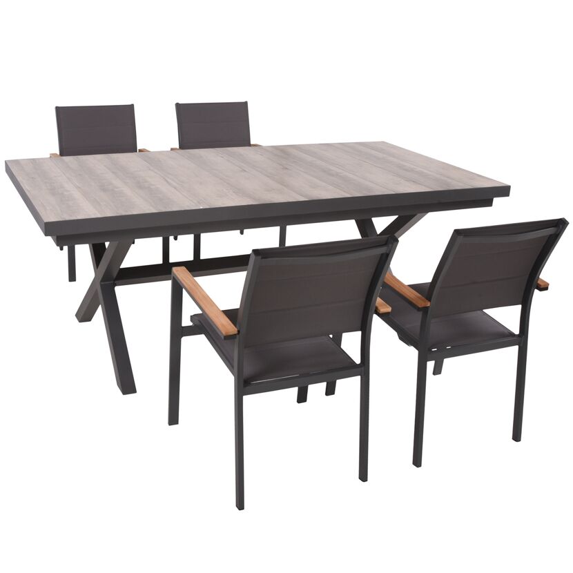 Gartenmöbelset 'Rana/Davina' für 4 Personen Aluminium