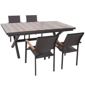 Gartenmöbelset 'Rana/Davina' für 4 Personen Aluminium