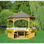 Pavillon 'Palma' Holz grau 326 x 280 x 326 cm