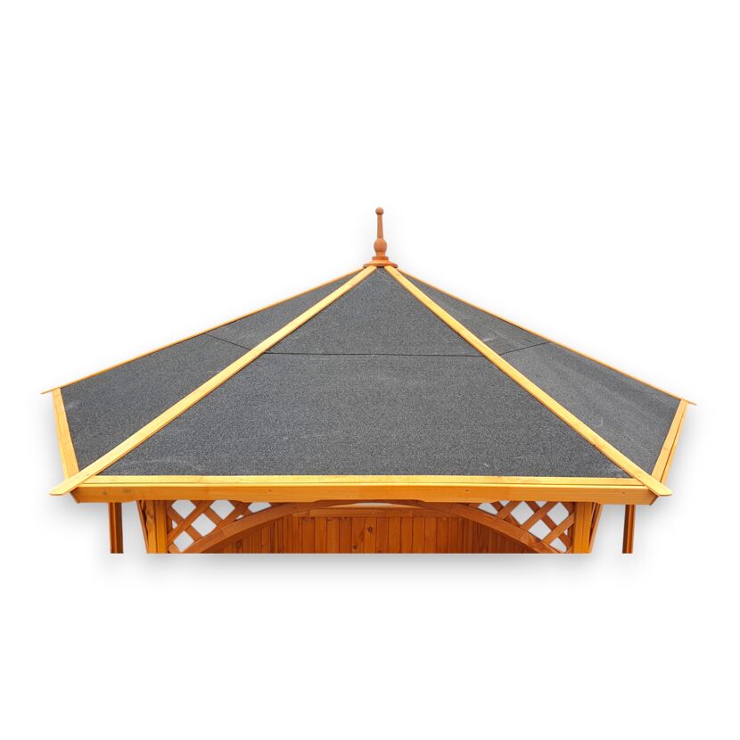 Pavillon 'Palma' Holz grau 326 x 280 x 326 cm