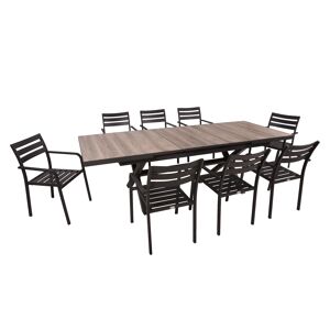 Gartenmöbel-Set 'Rana/Treviso' dunkelgrau 9-teilig