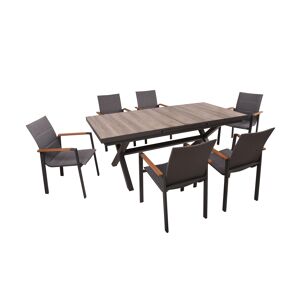 Gartenmöbel-Set 'Rana/Davina' anthrazit 7-teilig