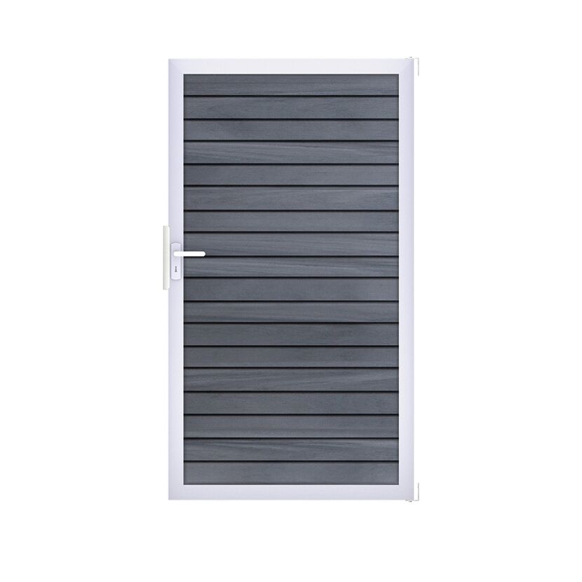 Einzeltor 'Solid Rhombus' BPC/Aluminium steingrau/silber Sondermaß max. 150 x 180 cm