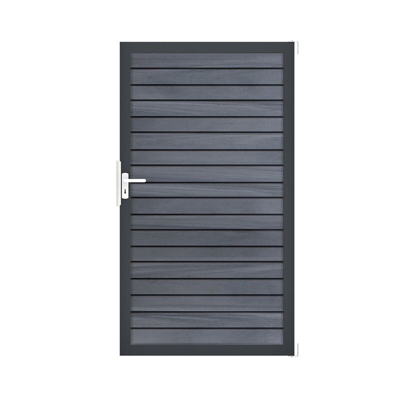 Einzeltor 'Solid Rhombus' BPC/Aluminium steingrau/anthrazit Sondermaß max. 150 x 180 cm