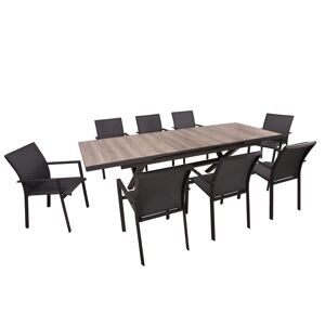 Gartenmöbel-Set 'Rana' dunkelgrau 9-teilig