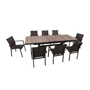 Gartenmöbel-Set 'Rana/Elena' dunkelgrau 9-teilig