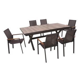 Gartenmöbel-Set 'Rana/Silea' anthrazit 7-teilig