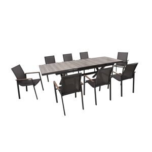 Gartenmöbel-Set 'Rana/Silea' anthrazit 9-teilig