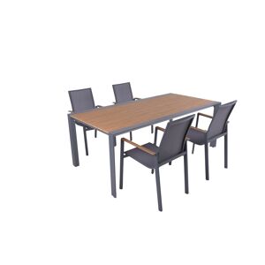 Gartenmöbel-Set 'Silea' anthrazit 5-teilig