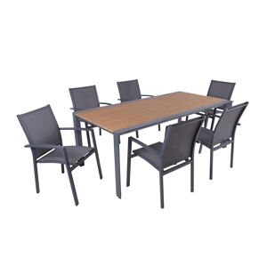 Gartenmöbel-Set 'Silea/Elena' anthrazit 7-teilig