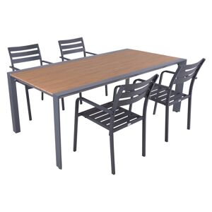 Gartenmöbel-Set 'Silea/Treviso' anthrazit 5-teilig