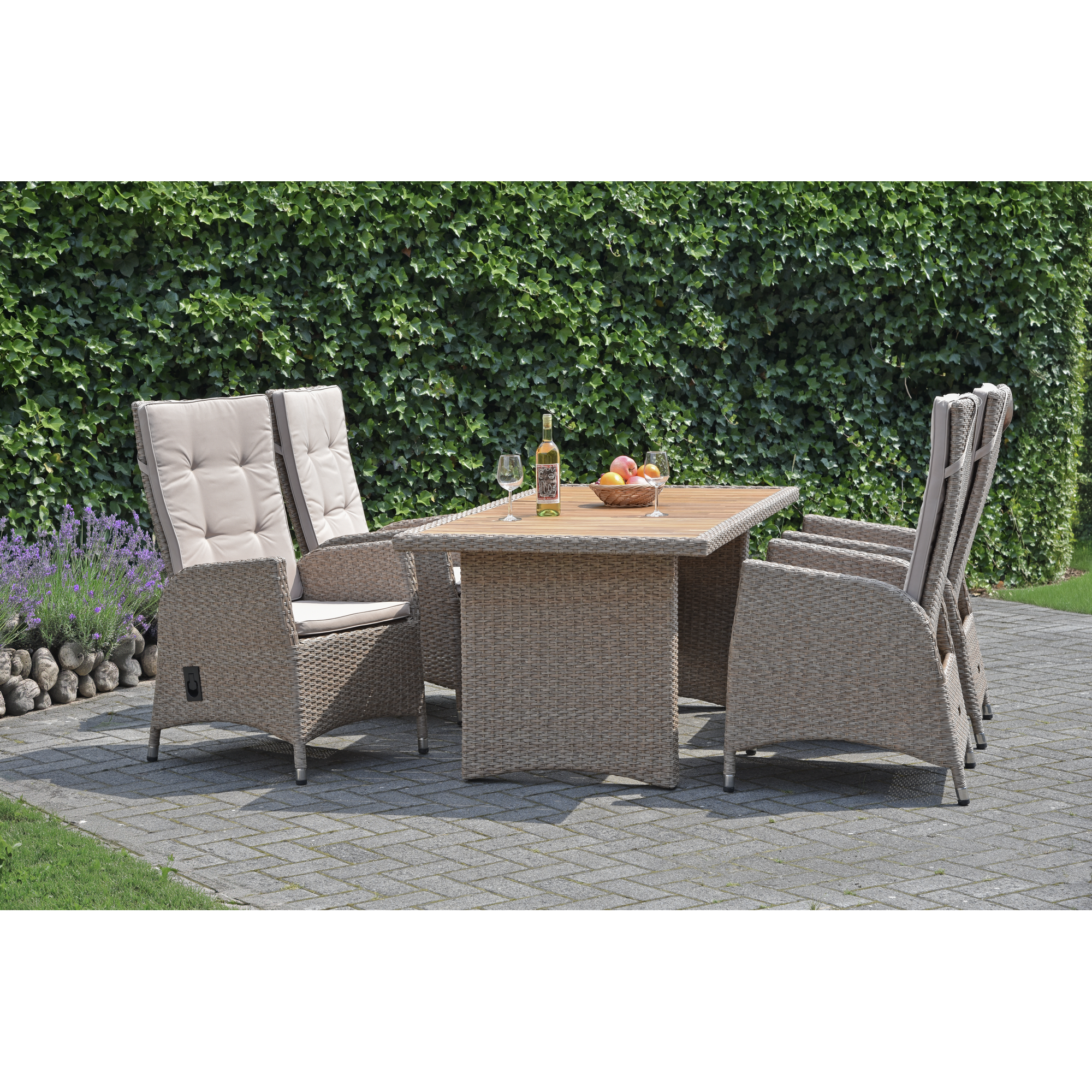 Gartenmöbelset 'Braga' für 4 Personen Kunststoff/Aluminium