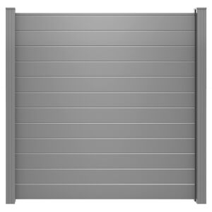 Steckzaun 'Lumino' Stecksystem silbergrau 180 x 180 cm