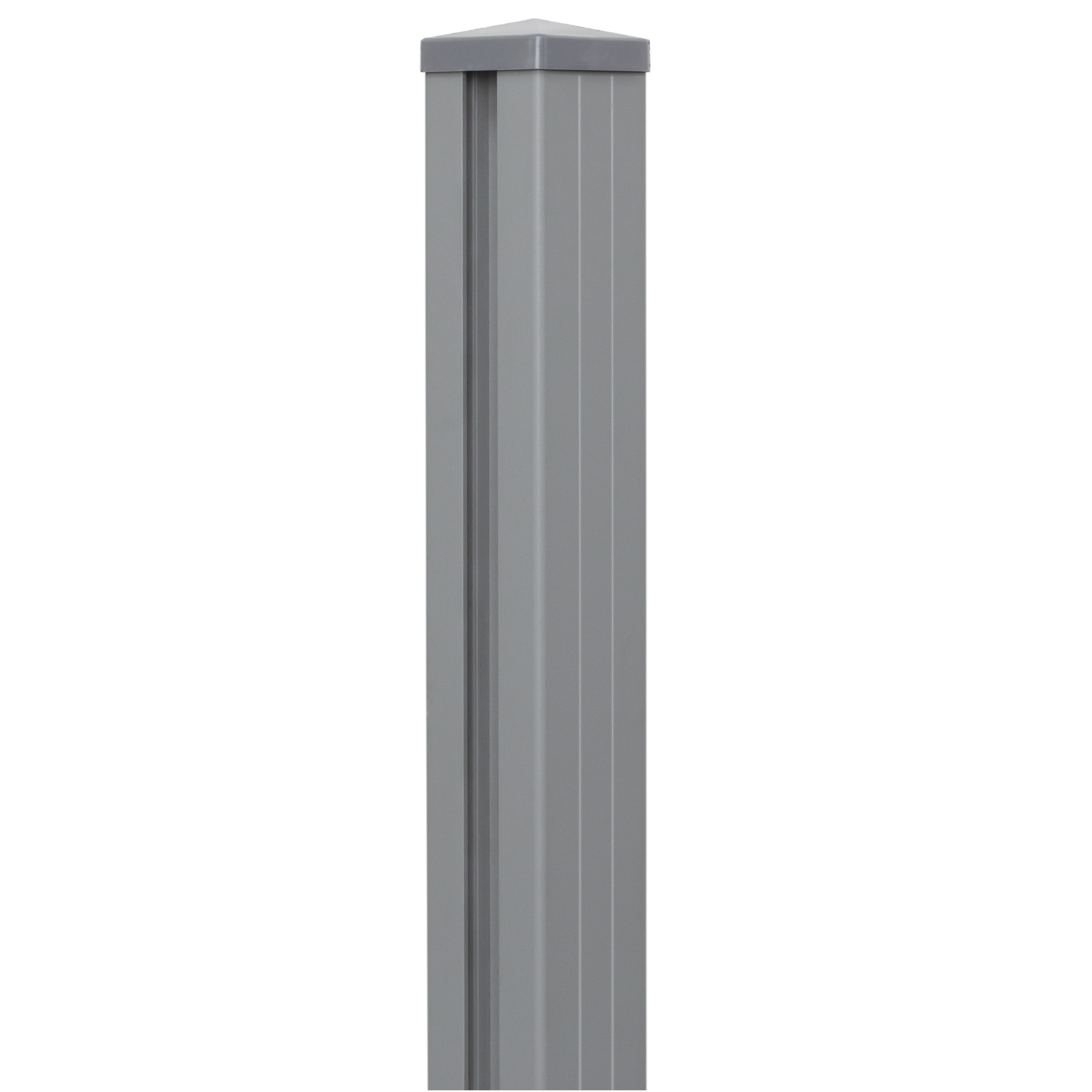 Pfosten Steckzaun Aluminium silbergrau 7 x 7 x 150 cm